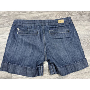 See Thru Soul Women's Size 30 Blue Denim Trouser Style Cuffed Shorts EUC